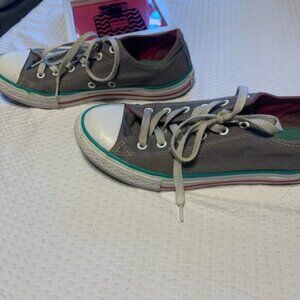 Converse Gray and Green Sneakers